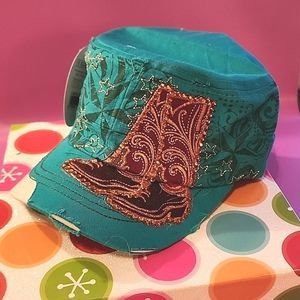 KB clothes Cap with Cowboy  Boots design NWT premium Headwear